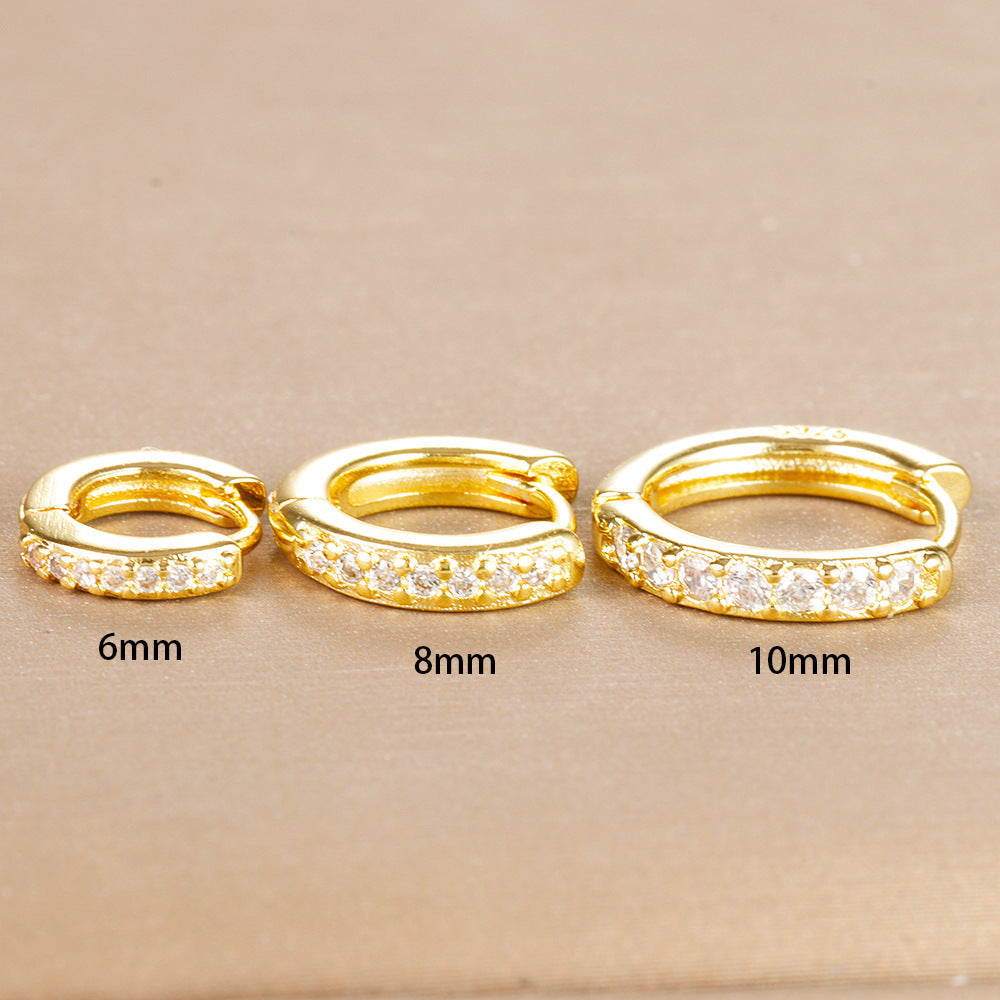 Zircon Circle Earrings Female Niche Exquisite 3-piece Set