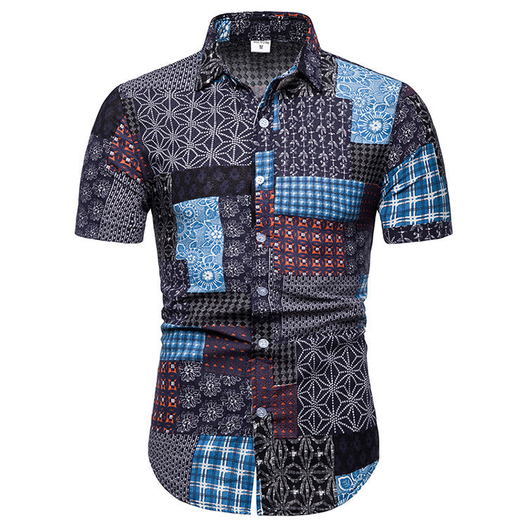 Men's shirt printed casual Beach Short Sleeve Shirt for men