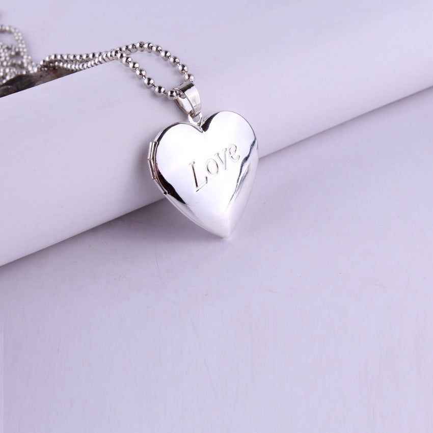 Photo Box Heart Pendant Sweater Chain Love Can Be Opened All-Match