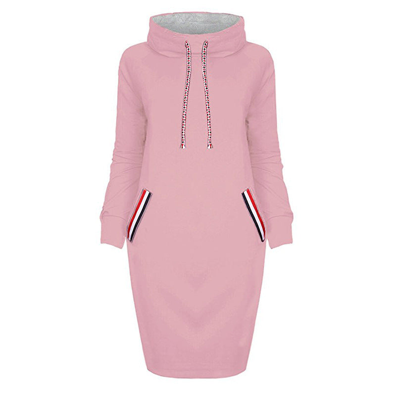 Ladies Winter Hooded Dresses Women Dress