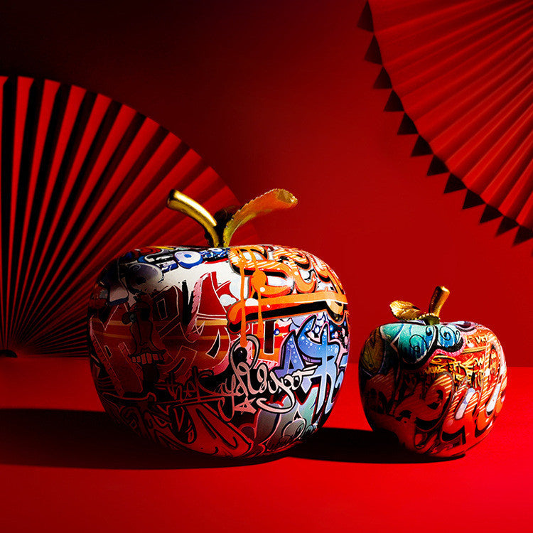 Colorful Printing Watermark Apple Model Crafts