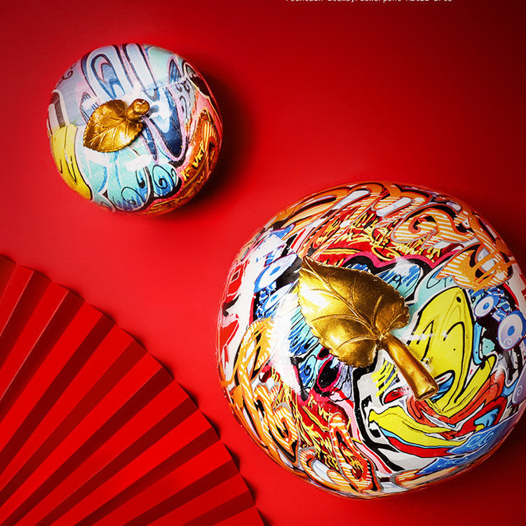 Colorful Printing Watermark Apple Model Crafts