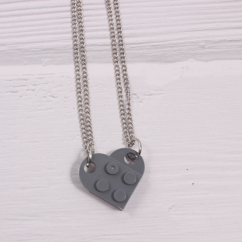 Necklace Can Be Spliced And Split Building Block Pendant Necklace Love