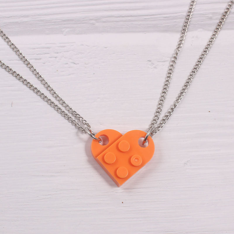 Necklace Can Be Spliced And Split Building Block Pendant Necklace Love