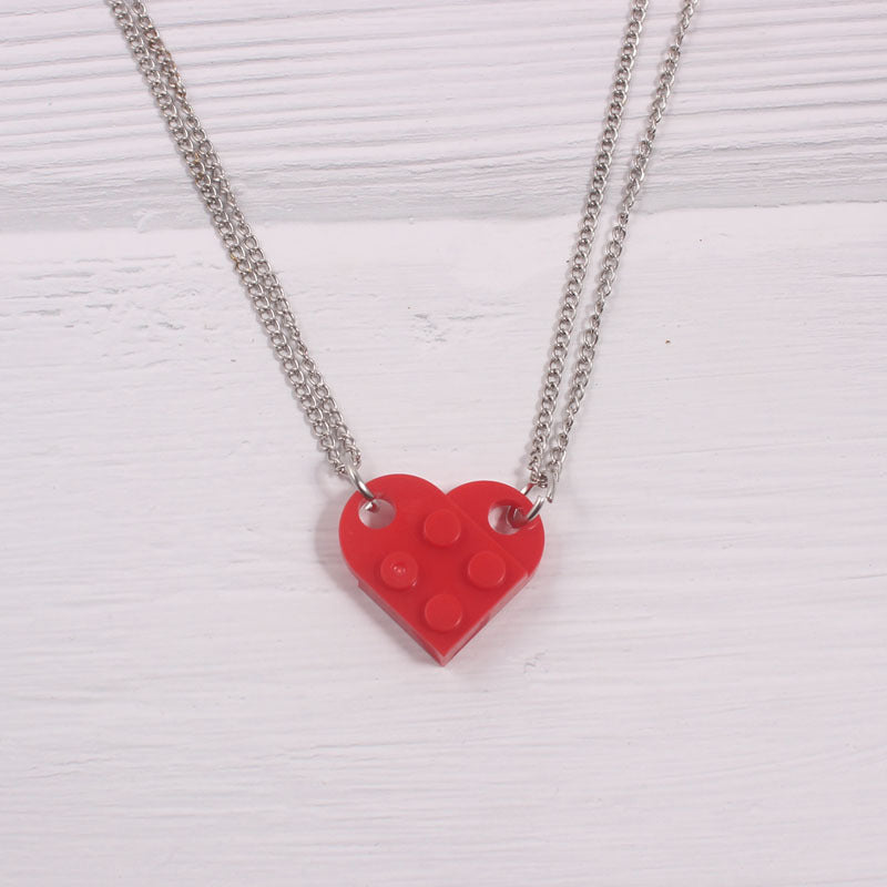 Necklace Can Be Spliced And Split Building Block Pendant Necklace Love