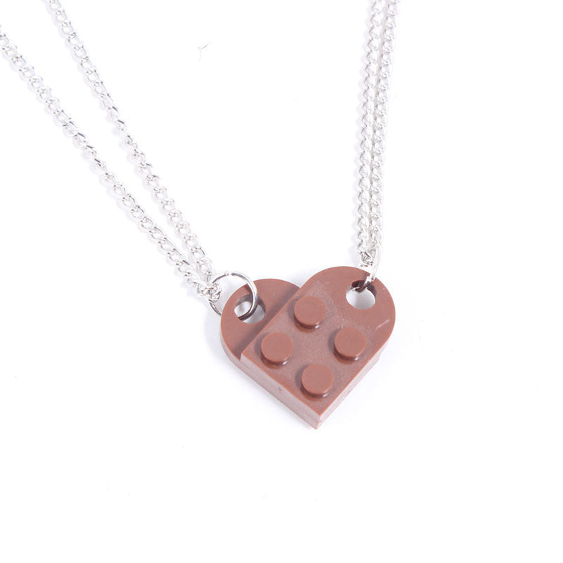 Necklace Can Be Spliced And Split Building Block Pendant Necklace Love