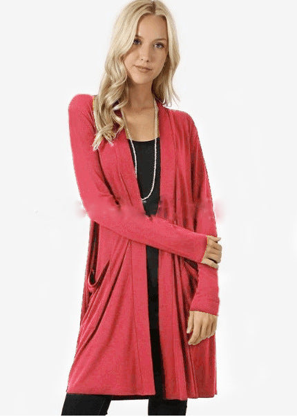 Cardigan long-sleeved mid-length cardigan