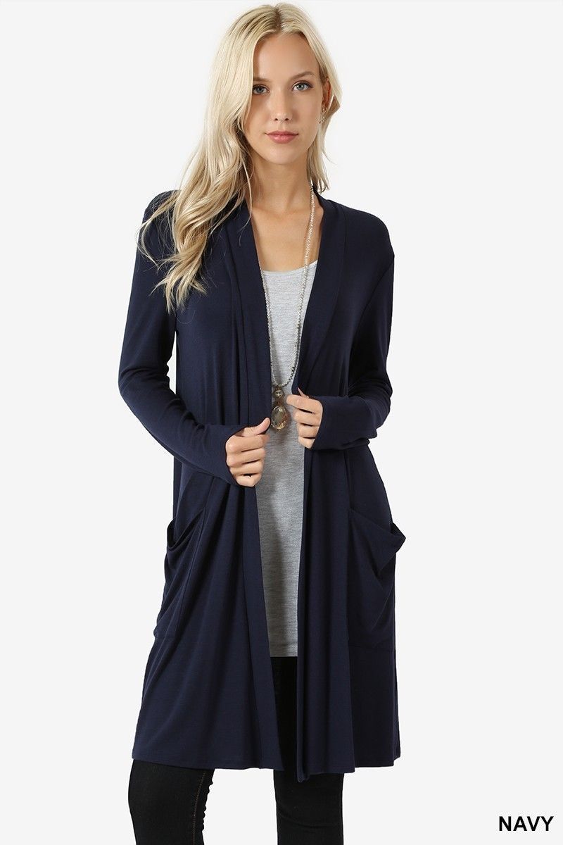 Cardigan long-sleeved mid-length cardigan