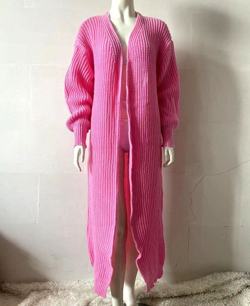 Knitted Cardigan Long Loose Home Clothes Sweater