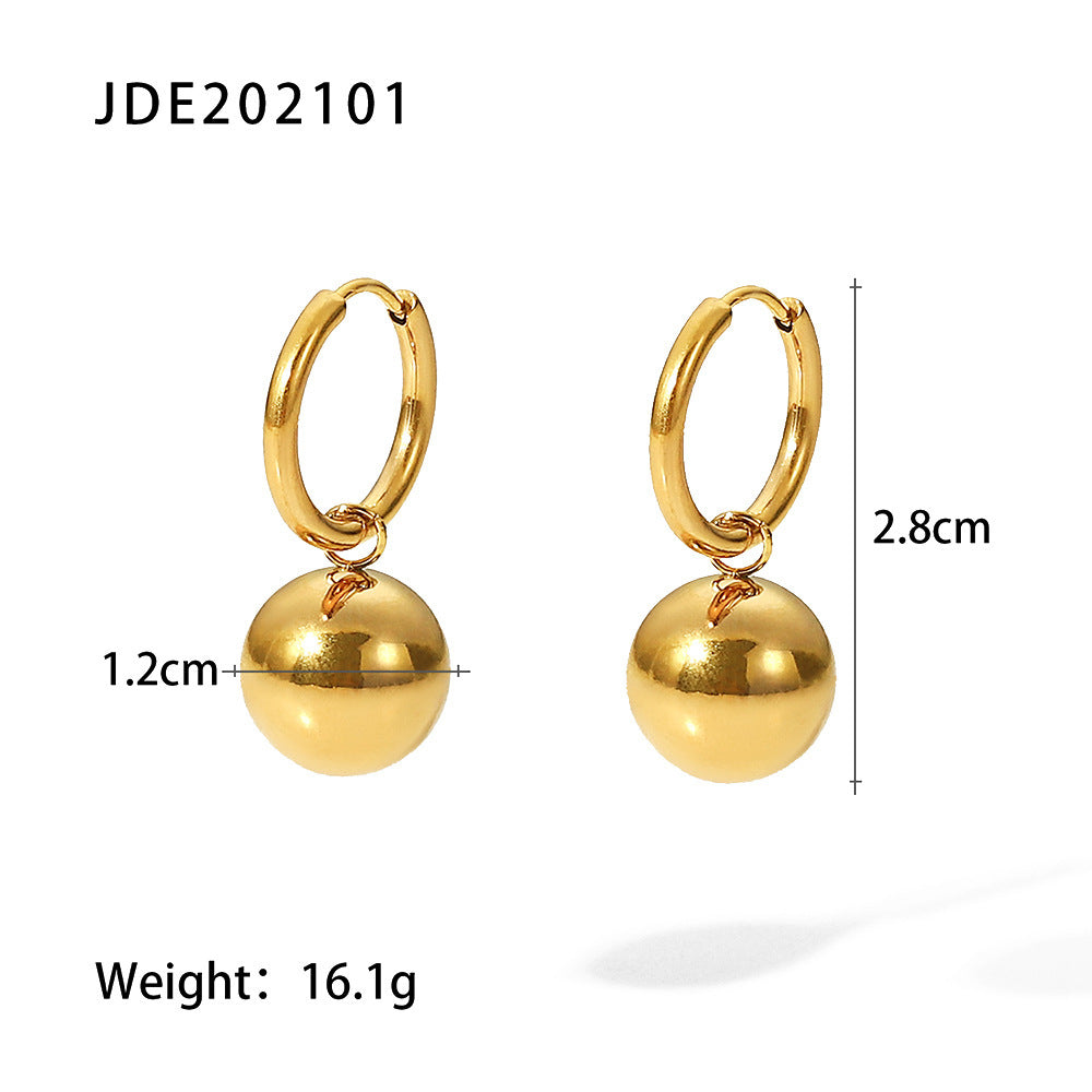 Stainless Steel Earrings Contrast Color Advanced Sense