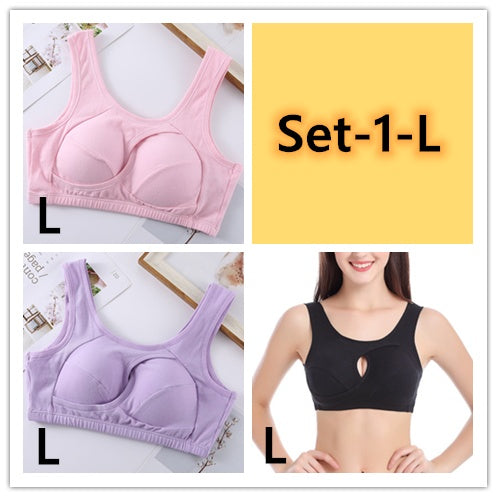 Cotton Anti-expansion Anti-Sag Gathering Adjustment Sports Bra