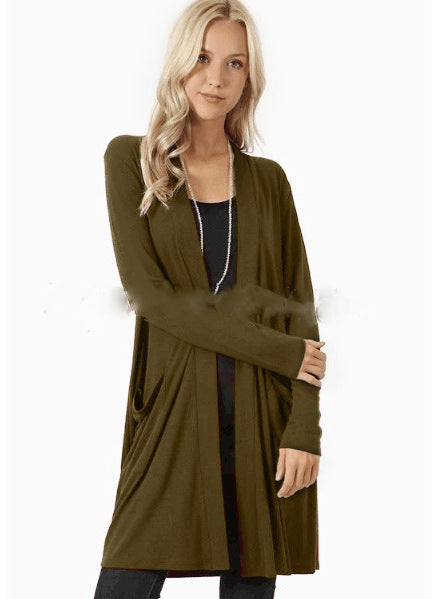 Cardigan long-sleeved mid-length cardigan