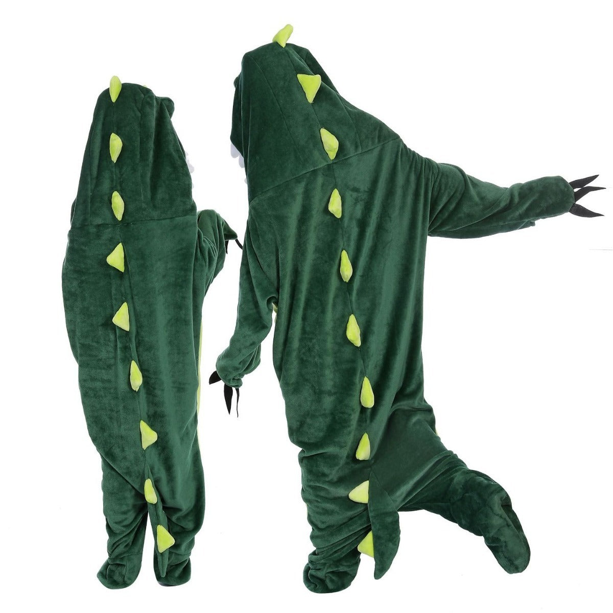 Cartoon Shark Dinosaur One-piece Pajamas Couple Cute Home Clothes Winter Warm Plush Jumpsuit Lazy Warm Homewear Women