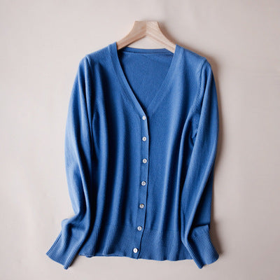 Cardigan women's v-neck cardigan wool sweater