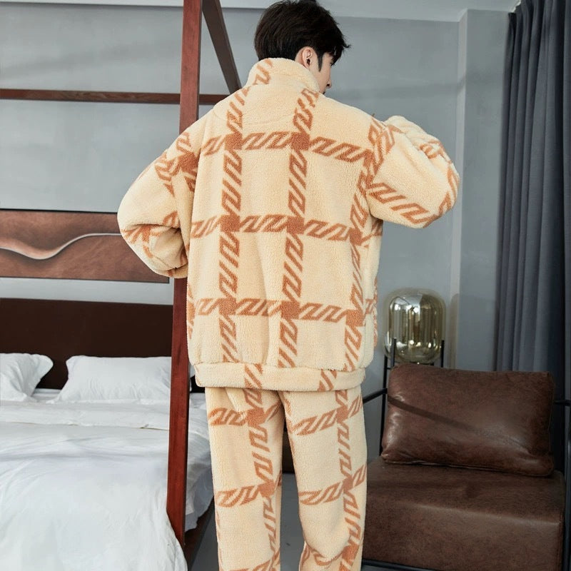 Men's Zipper Pajamas Winter Thickened