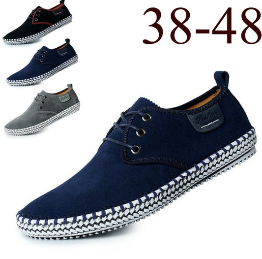 new casual shoes large size leather shoes handmade leather stitching men's shoes