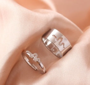 Butterfly Ring Set Creative Hollow Ins Personality Punk Style Couple Ring Pair Ring