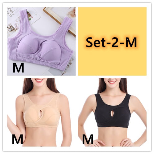 Cotton Anti-expansion Anti-Sag Gathering Adjustment Sports Bra