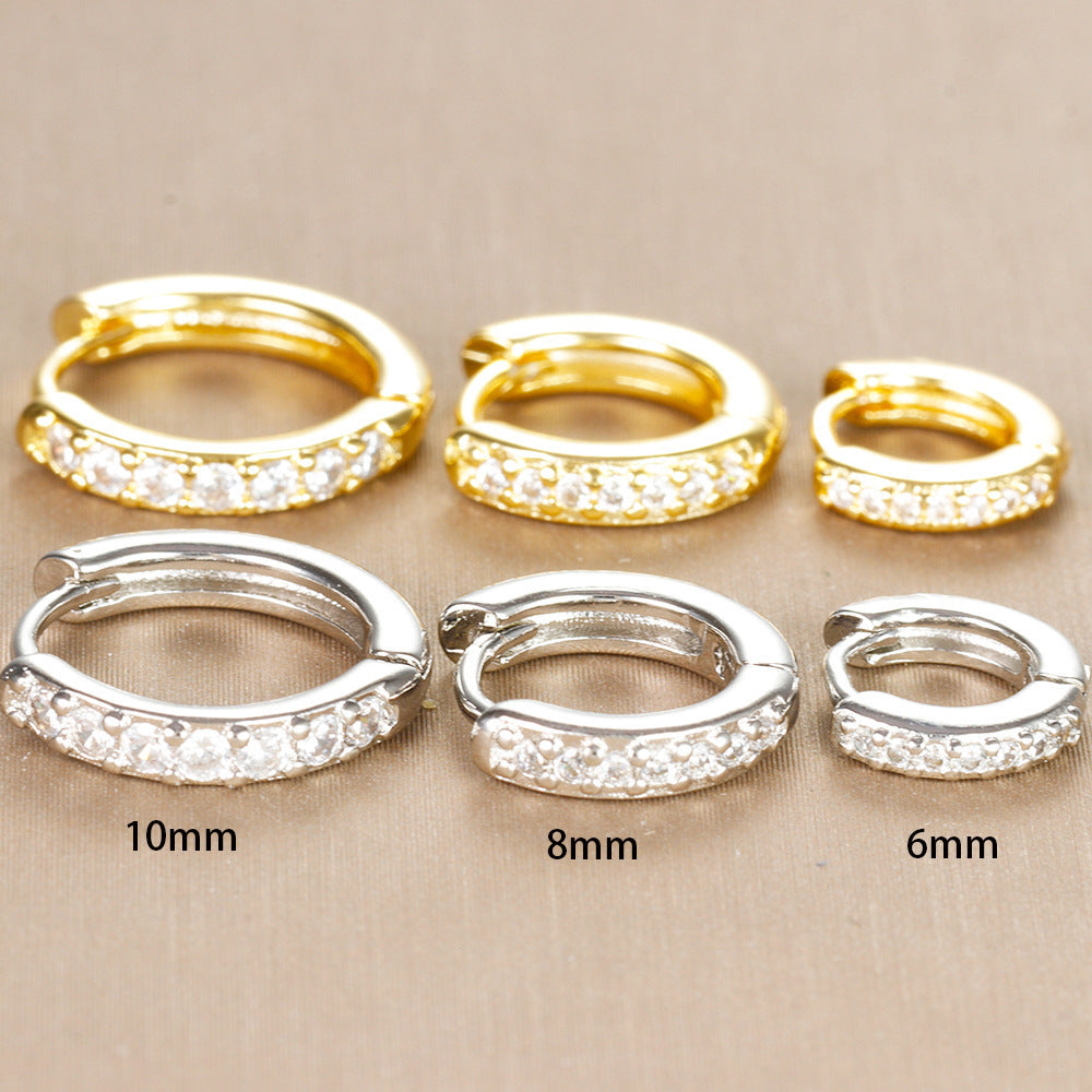 Zircon Circle Earrings Female Niche Exquisite 3-piece Set