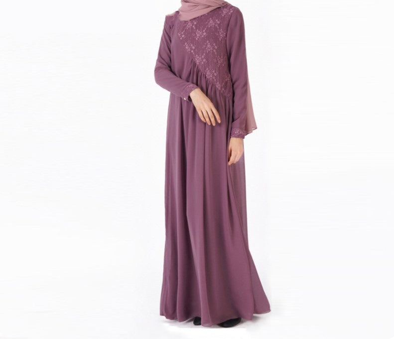 Arab Dubai Travel Long Sleeve Chiffon Dress