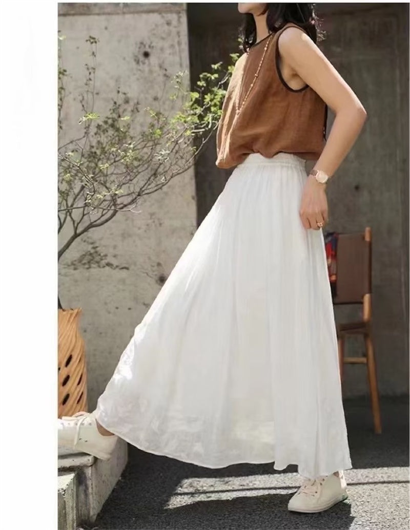 Women's Fashion Temperament Solid Color Skirt