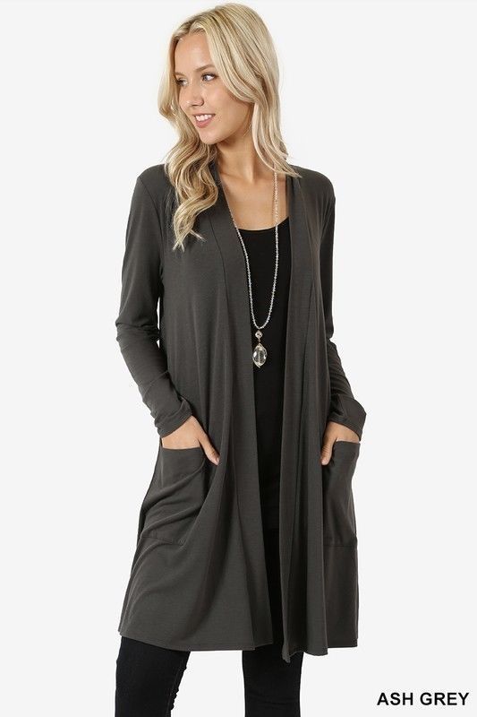 Cardigan long-sleeved mid-length cardigan