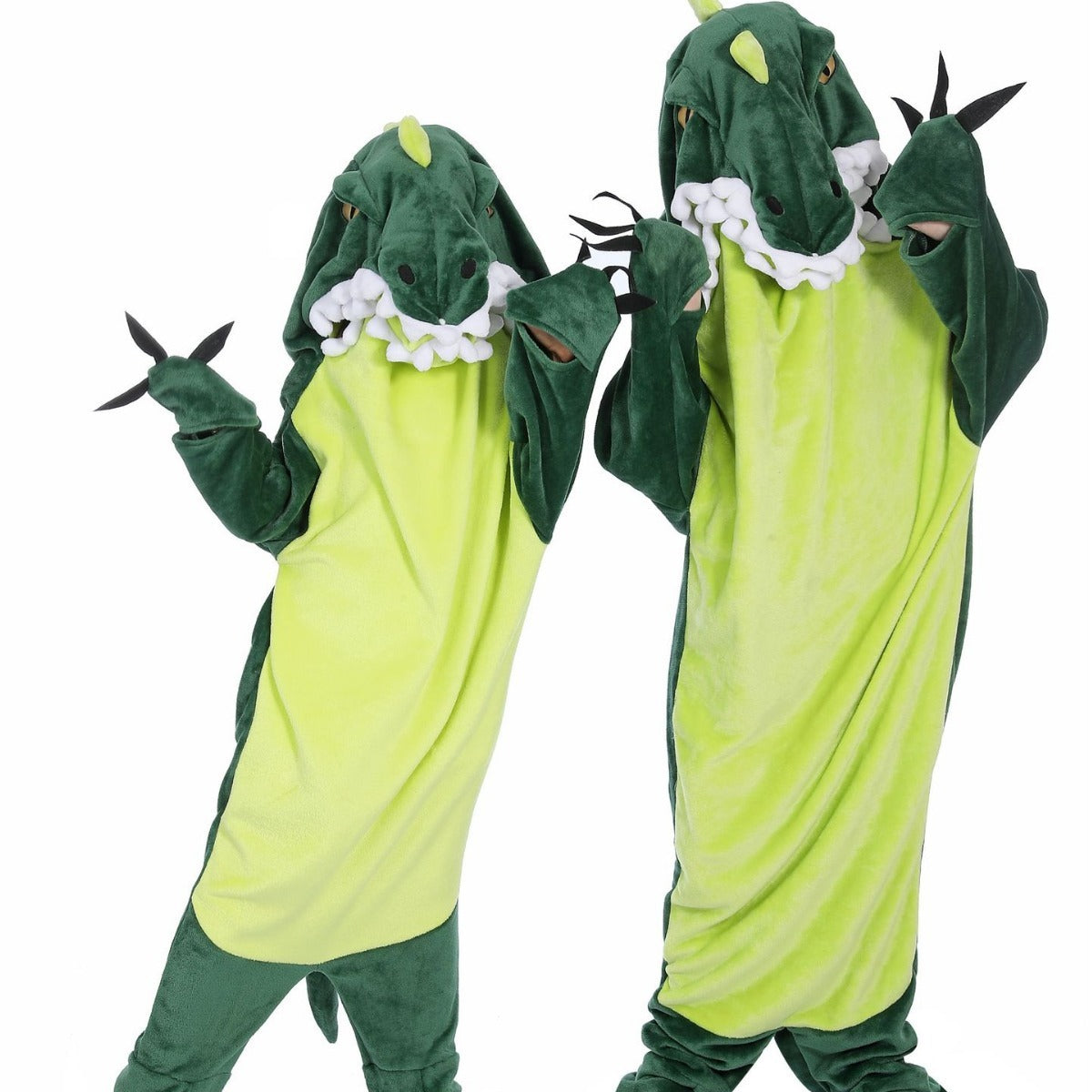 Cartoon Shark Dinosaur One-piece Pajamas Couple Cute Home Clothes Winter Warm Plush Jumpsuit Lazy Warm Homewear Women