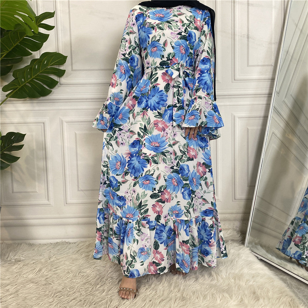 Women's Fashion Casual Print Hem Dress