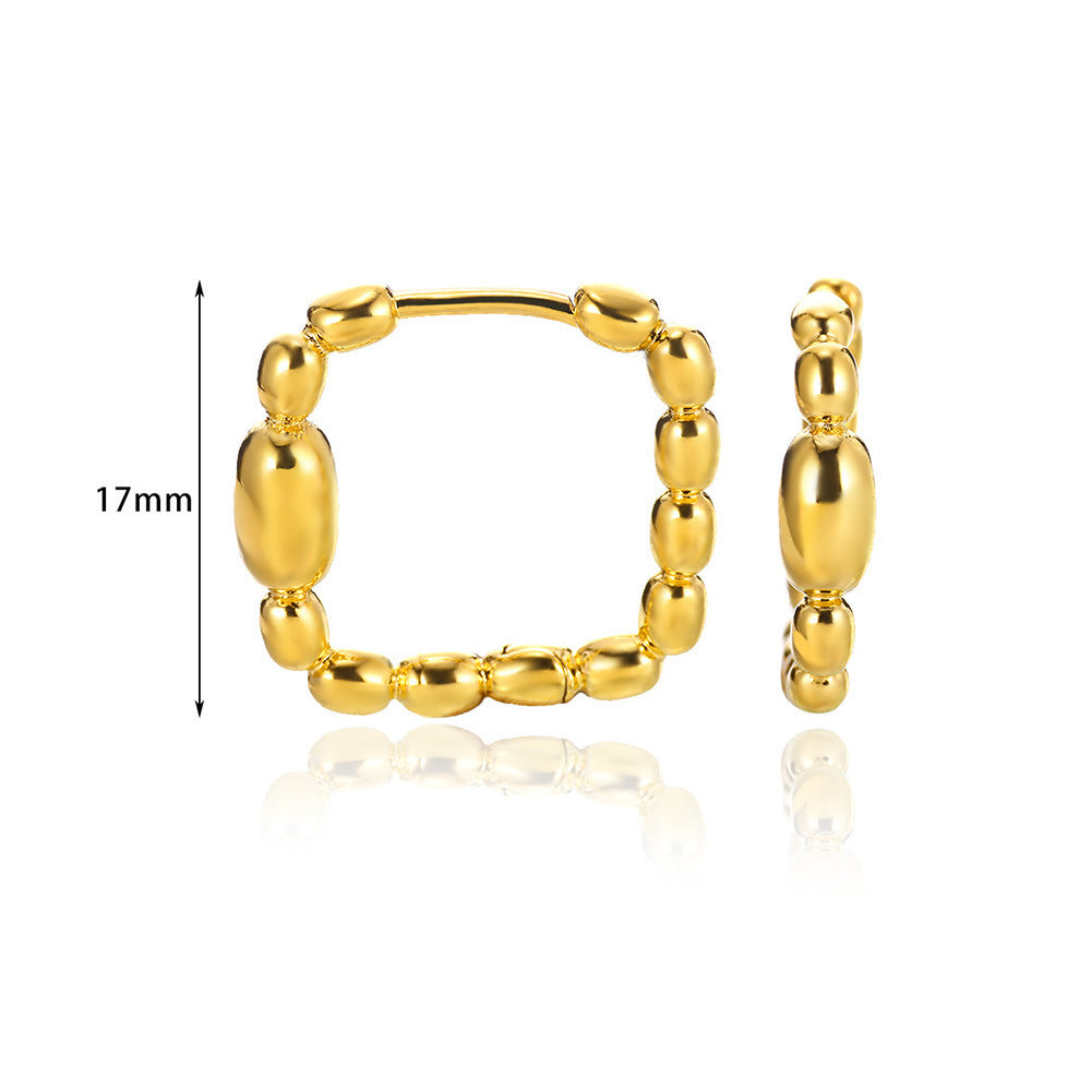 European And American Simple High Luxury 18K Gold Linear Ear Ring