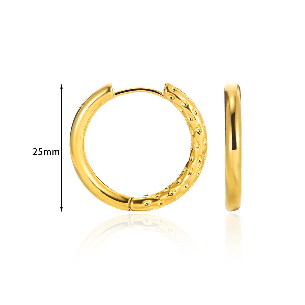 European And American Simple High Luxury 18K Gold Linear Ear Ring